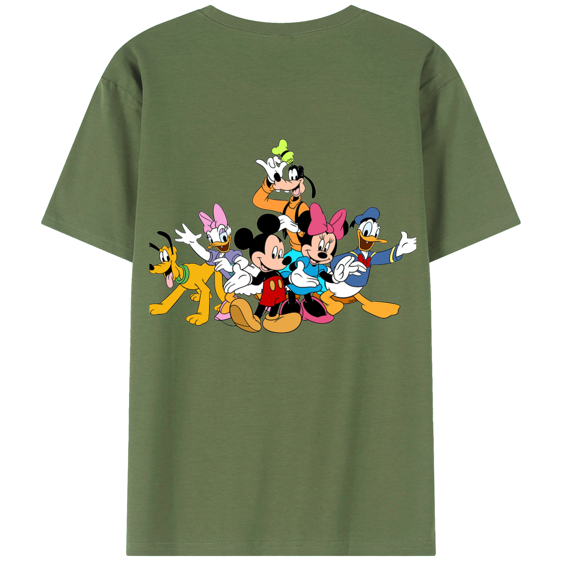 ミッキーマウス Mickey Mouse 綿100％ メンズ半袖Tシャツ（バックプリント） 通気性